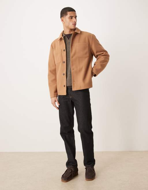 ASOS DESIGN – Hemdjacke mit Wolloptik in Hellbraun, 2 von 5