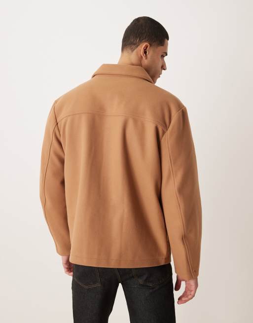 ASOS DESIGN – Hemdjacke mit Wolloptik in Hellbraun, 3 von 5