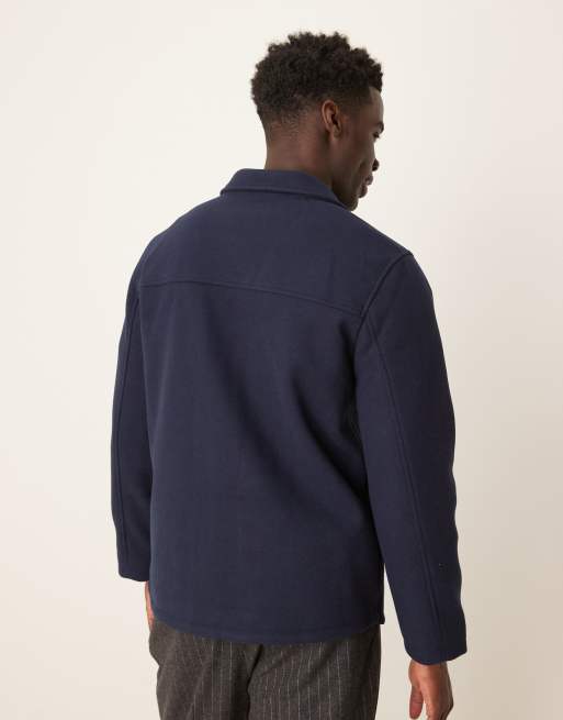 ASOS DESIGN – Hemdjacke mit Wolloptik in Marineblau, 2 von 4