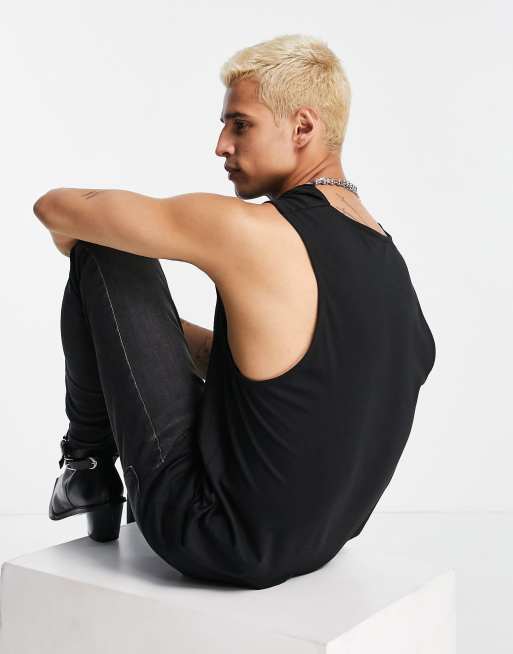 ASOS DESIGN - Hemdje met col in zwart, 2 van 4