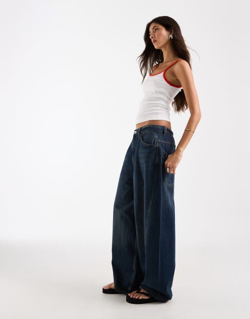 ASOS DESIGN - Hemdje met lage ronde hals en contrasterende biezen in wit, 3 van 4