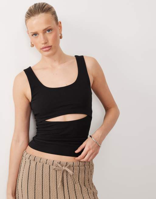 ASOS DESIGN - Hemdje met uitsnijding in zwart, 3 van 4
