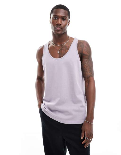 ASOS DESIGN - Hemdje van zware stof in lila