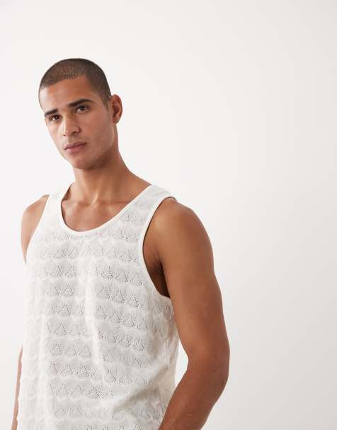 ASOS DESIGN - Hemdje van zware stof met textuur in crème - view 1
