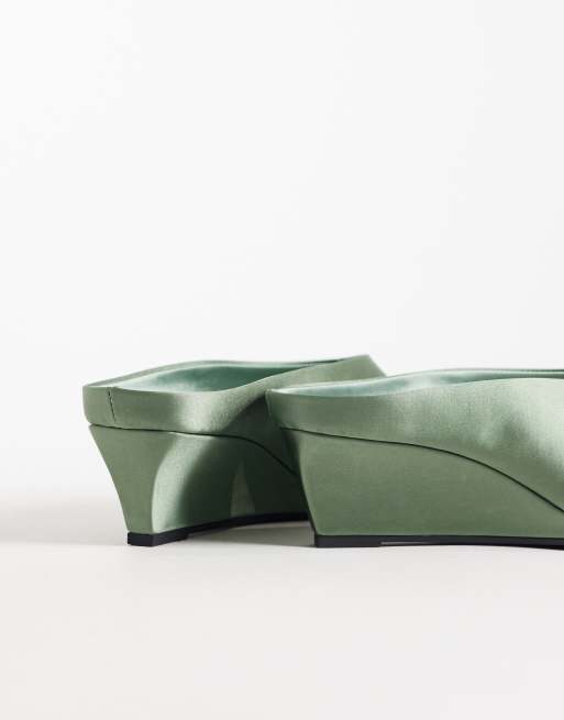 ASOS DESIGN - Hendrix - Tongs compensées à entredoigt - Vert, 3 de 4