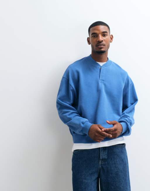 ASOS DESIGN - henley boxy extragrande con lavado ácido en delft, 3 de 5