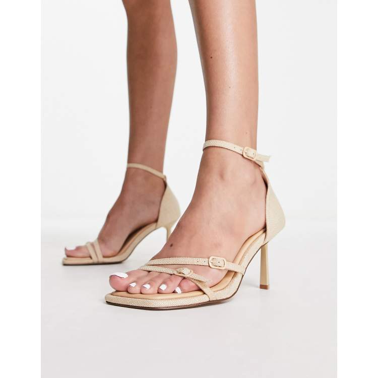 Nude strappy clearance sandals low heel