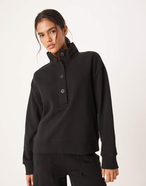 ASOS DESIGN henley collared sweatshirt co-ord in green