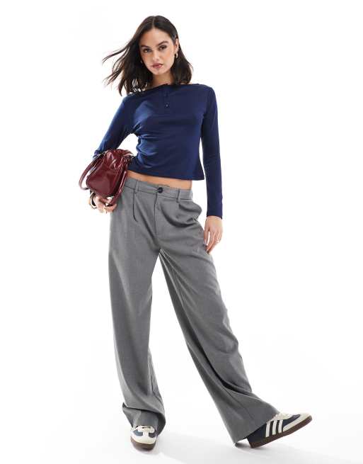 ASOS DESIGN – Henley-Oberteil aus hauchdünnem Netzstoff in Marineblau, 2 von 4