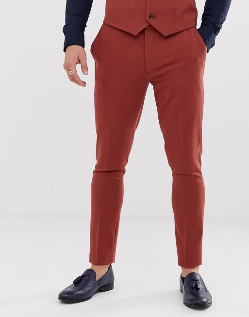 ASOS DESIGN – Hennafärgad kostym med supersmal passform, 3 av 4