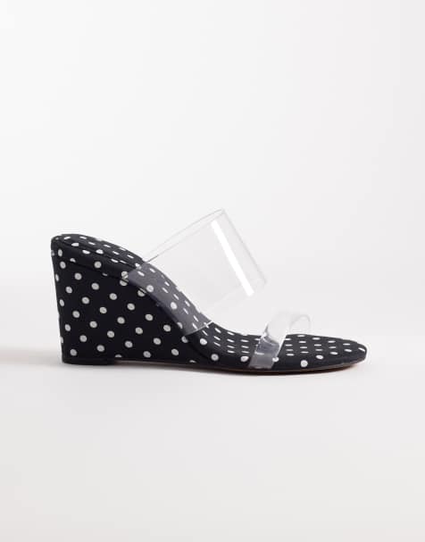 ASOS DESIGN – Hennie – Prickiga, halvhöga kilklackar med två remmar - view 1