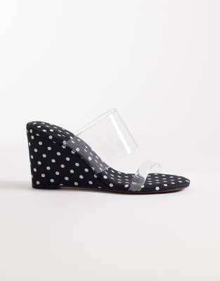 Hennie - Sandales compensées mi-hautes à pois avec double bride-Multicolore 38
