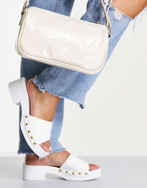 sabot bianchi con tacco