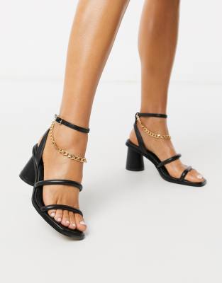 asos black strappy heels