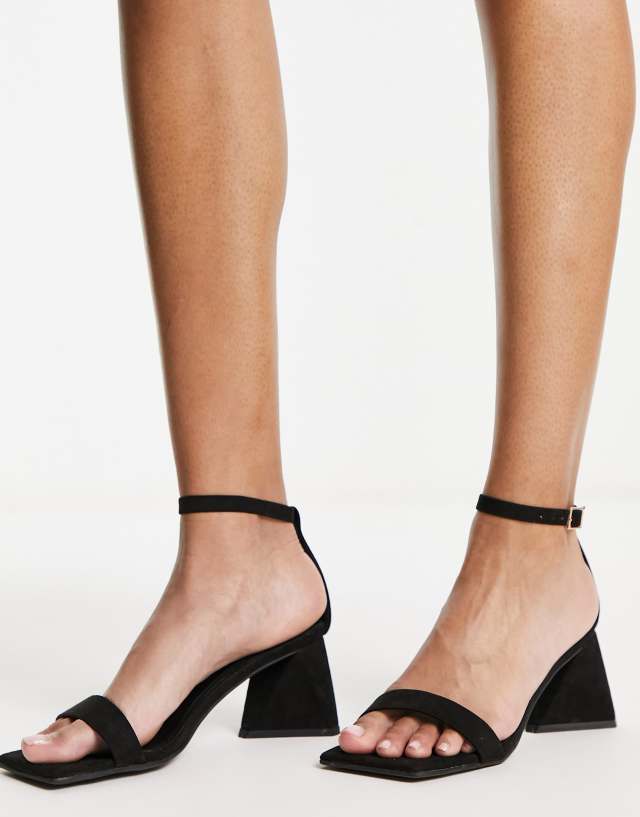 ASOS DESIGN - herin mid block heeled sandals in black