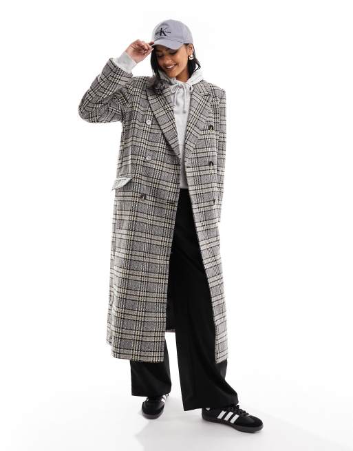Asos checked coat clearance