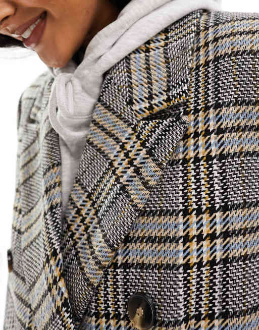 ASOS DESIGN heritage check dad coat in multi ASOS