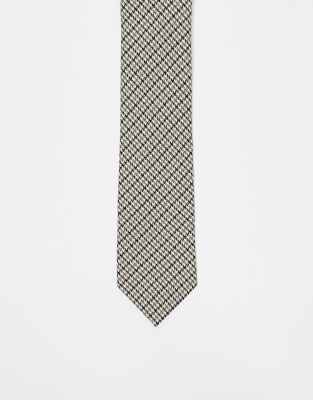 heritage check tie in brown