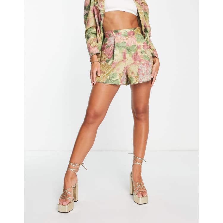 ASOS DESIGN heritage floral print suit short in multi