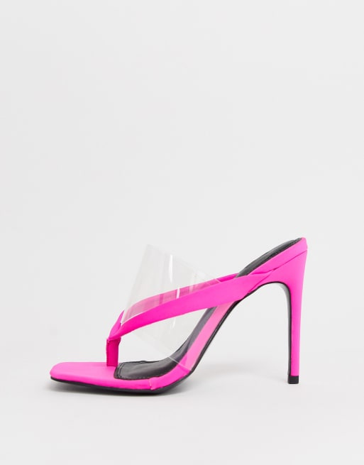ASOS DESIGN Heritage Sandales talons et entredoigt Rose