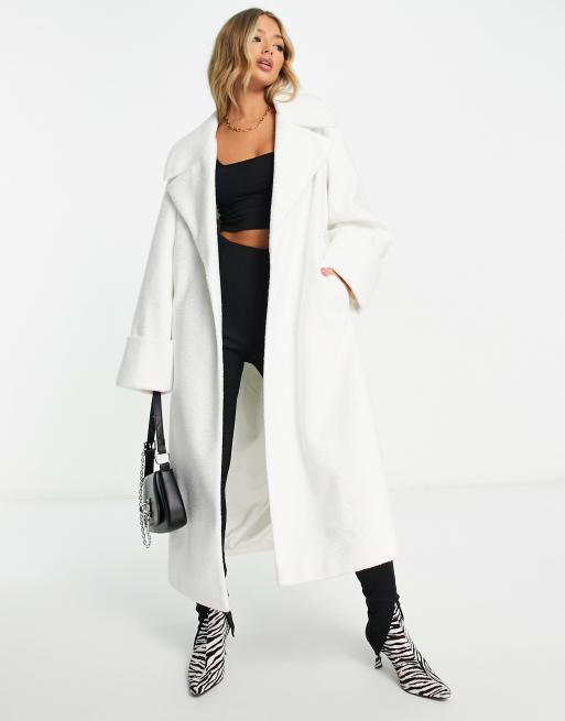 ASOS DESIGN – Hero – Elegancki szczotkowany płaszcz w kremowym kolorze , 4 z 4