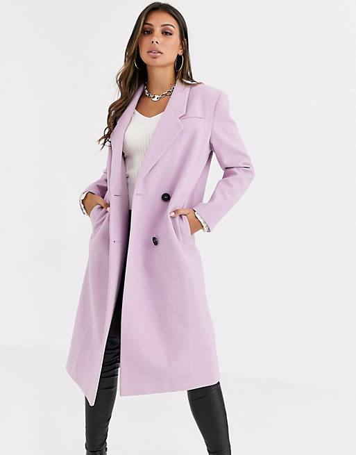 ASOS DESIGN hero longline maxi coat in lilac | ASOS