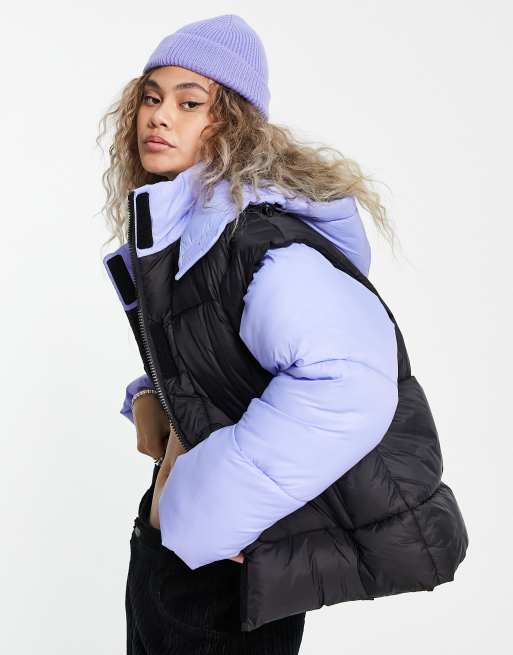 ASOS DESIGN – Hero – Ocieplany płaszcz z odpinanymi niebieskimi rękawami