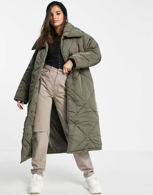 munt Dom tv ASOS DESIGN - Hero - Oversized gewatteerde, lange jas in antraciet | ASOS