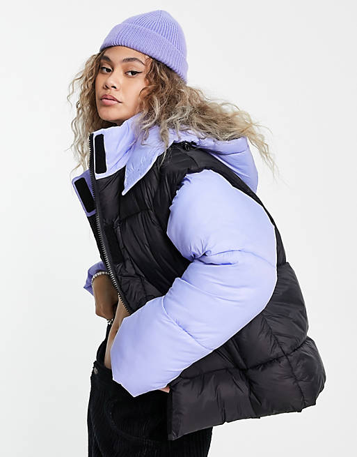 Coats & Jackets hero puffer coat with detachable sleeves in blue 