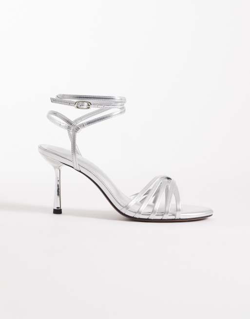 ASOS DESIGN - Heroic - Sandales minimalistes à brides et talon - Argenté