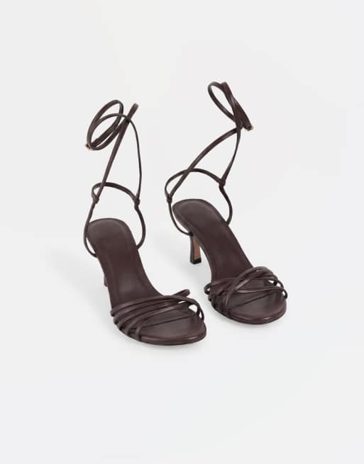 ASOS DESIGN - Heroic - Sandales minimalistes à brides et talon - Chocolat, 5 de 7