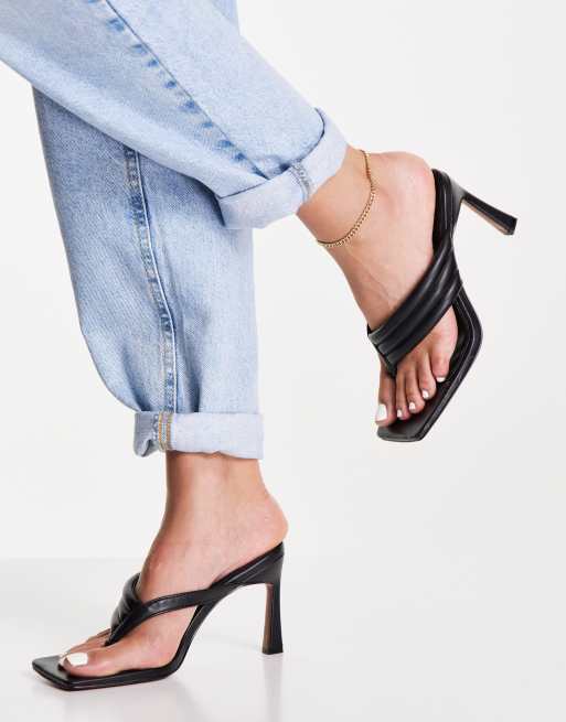 Boohoo Leather Toe Thong Sandals In Black, $17, Asos