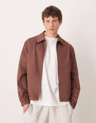 Asos Design Herringbone Jacket In Red