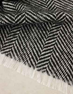 Asos Design Herringbone Scarf In Black