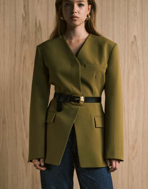 ASOS DESIGN - Heup- en tailleriem met vintage gesp in zwart