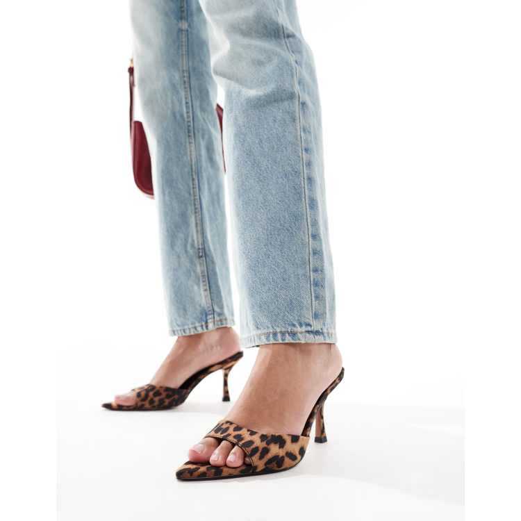 ASOS DESIGN Heyday Mules pointues à talons Léopard ASOS