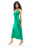 [ASOS DESIGN] ASOS DESIGN high apex maxi slip dress in green 16 GREEN