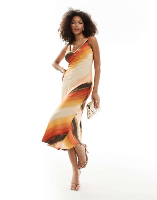 FhyzicsShops DESIGN high apex spun midi dress in ombre print