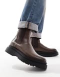 [ASOS DESIGN] ASOS DESIGN high chelsea boots in brown with chunky sole 48 Brown