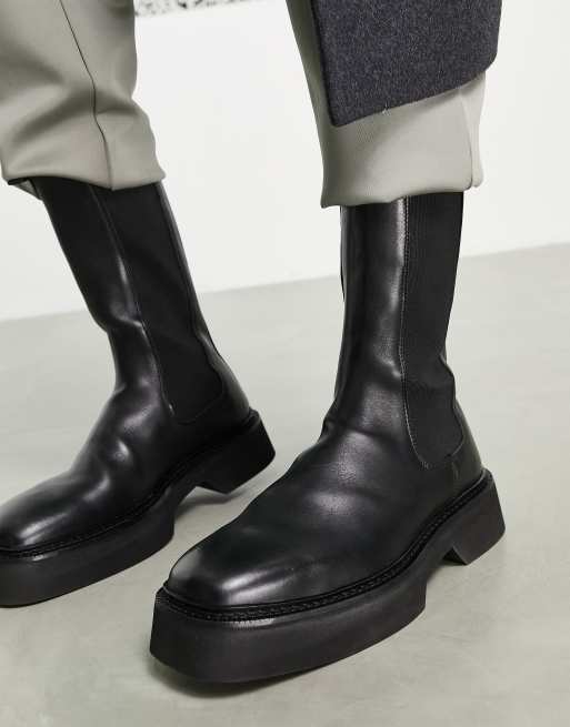 Calf best sale boots black