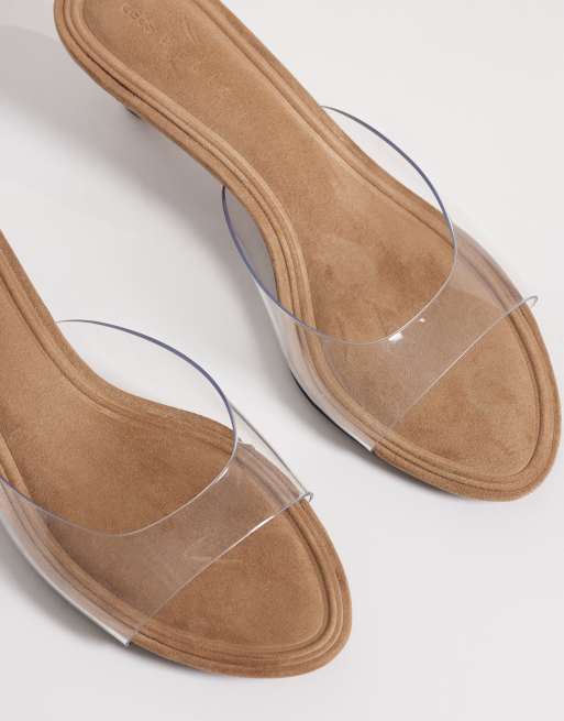 ASOS DESIGN High-five kitten heel mules in clear, 2 of 4