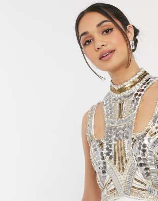 Asos edition armour embellished bodycon dress best sale