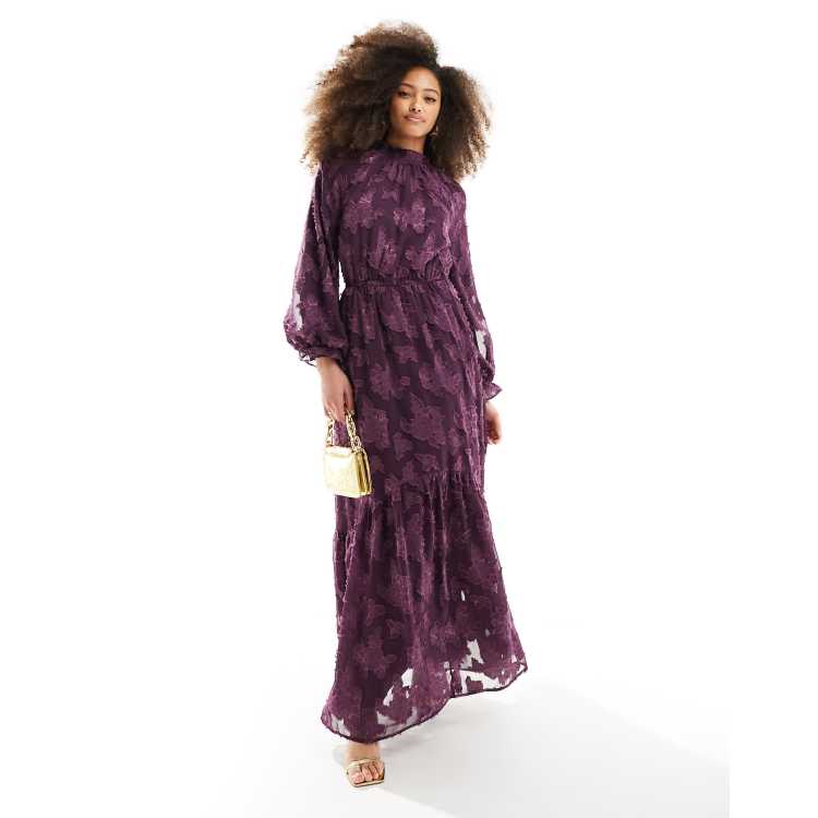 i*2様 Checked Jacquard Volume Sleeve Dres ZARA NWT WOMAN V NECK LONG JACQUARD DRESS BURGUNDY | 4886