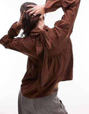 トップス deres half sleeve blouse chocolate deres/ half sleeve blouse(chocolate)