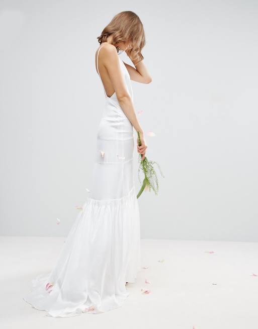 Asos edition cami split front 2024 wedding dress