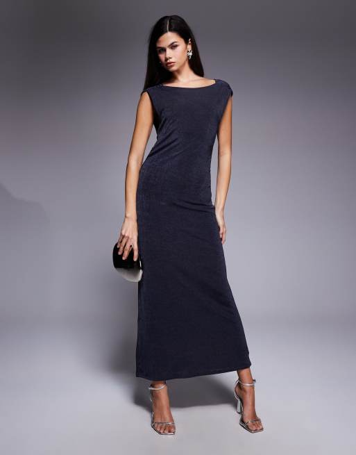 ASOS DESIGN high neck cowl back detail maxi dress in slinky, 4 of 4