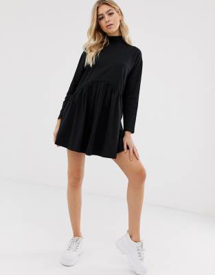 asos black smock dress