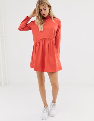 orange smock dress