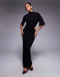 [ASOS DESIGN] ASOS DESIGN high neck cut out side maxi dress in black S BLACK