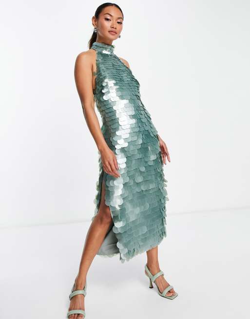 Asos shimmer hot sale dress